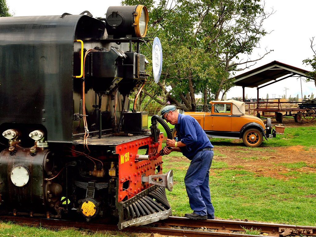 Australian driver, Graham Swanson secures the brake pipe on NGG16 153 Picture by Gary McCrystal